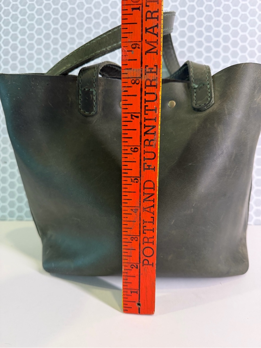 Portland Leather Goods green tote! - Picture 7 of 8